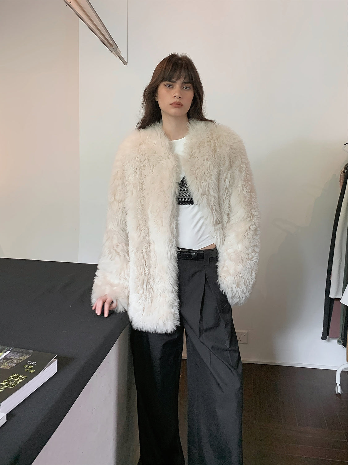 Sea of Love Accompaniment Casual Stand-Up Collar Tuscan Sheepskin PremiumStyle Co.,Limited
