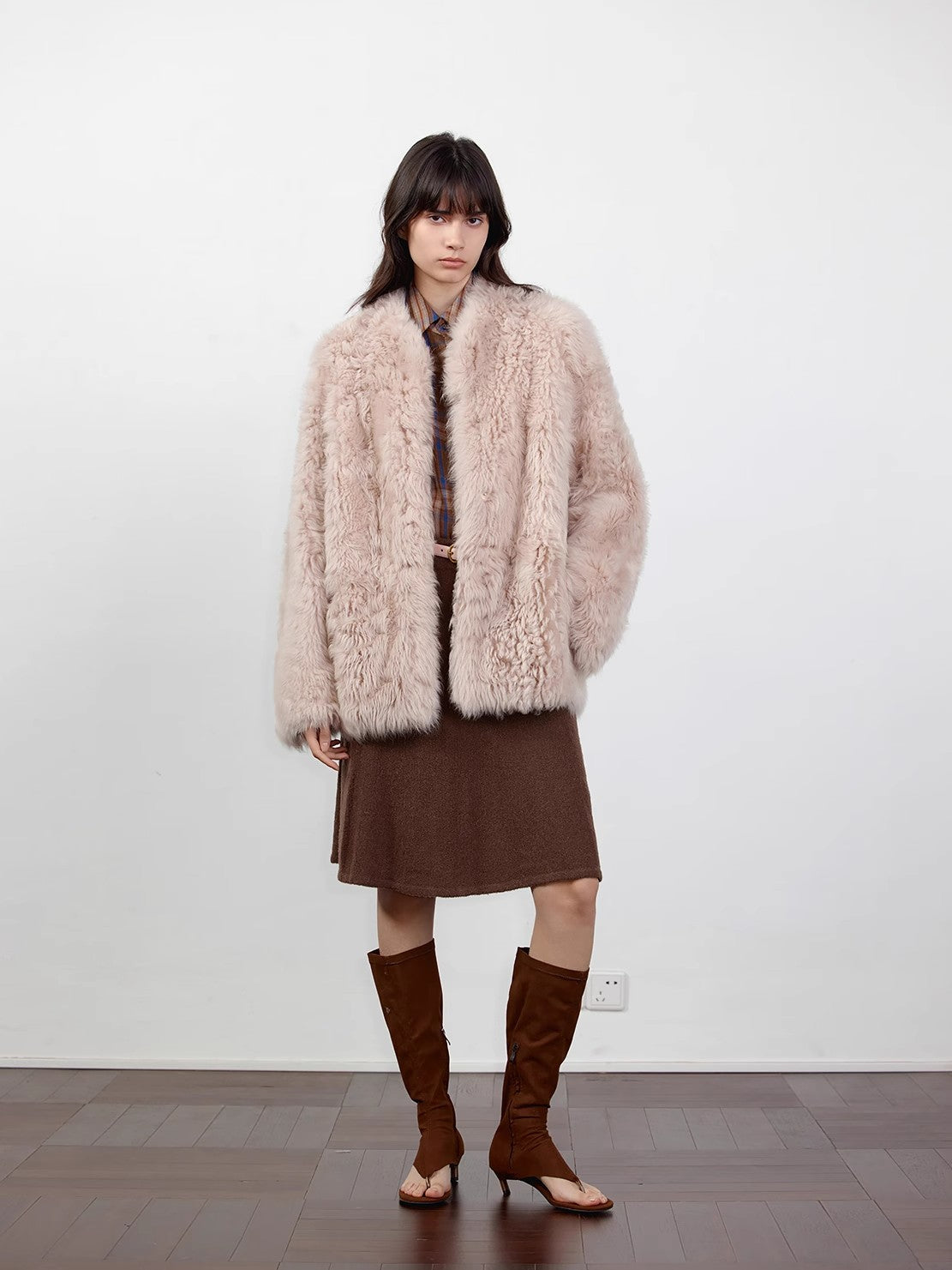 Sea of Love Accompaniment Casual Stand-Up Collar Tuscan Sheepskin PremiumStyle Co.,Limited