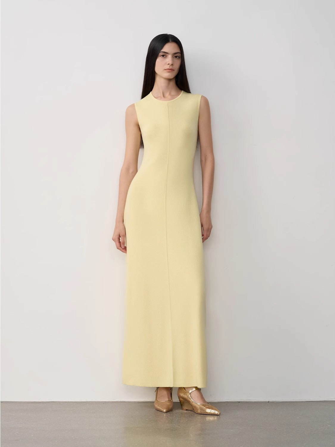 "Island Letters" Limited Edition Baslan Merino Wool Extra Long Sleeveless Lazy Knit Dress Fireladyfur Clothing