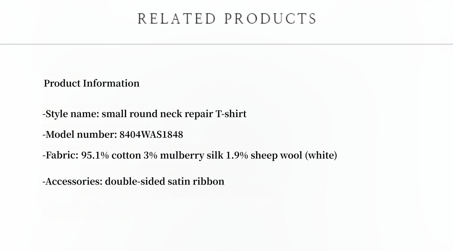 LINDIS Wool Mulberry Silk Classic Short-Sleeved Round Neck T-Shirt for Women PremiumStyle Co.,Limited