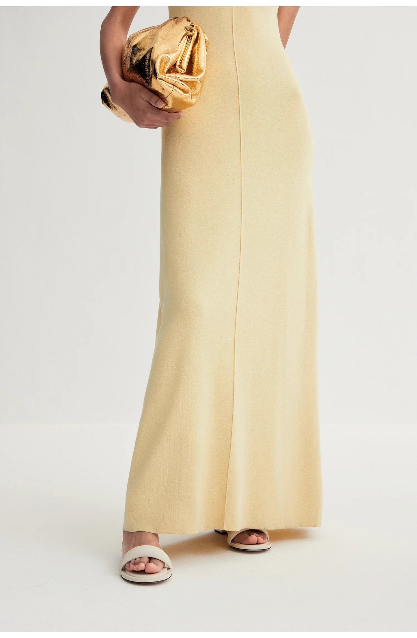 "Island Letters" Limited Edition Baslan Merino Wool Extra Long Sleeveless Lazy Knit Dress Fireladyfur Clothing