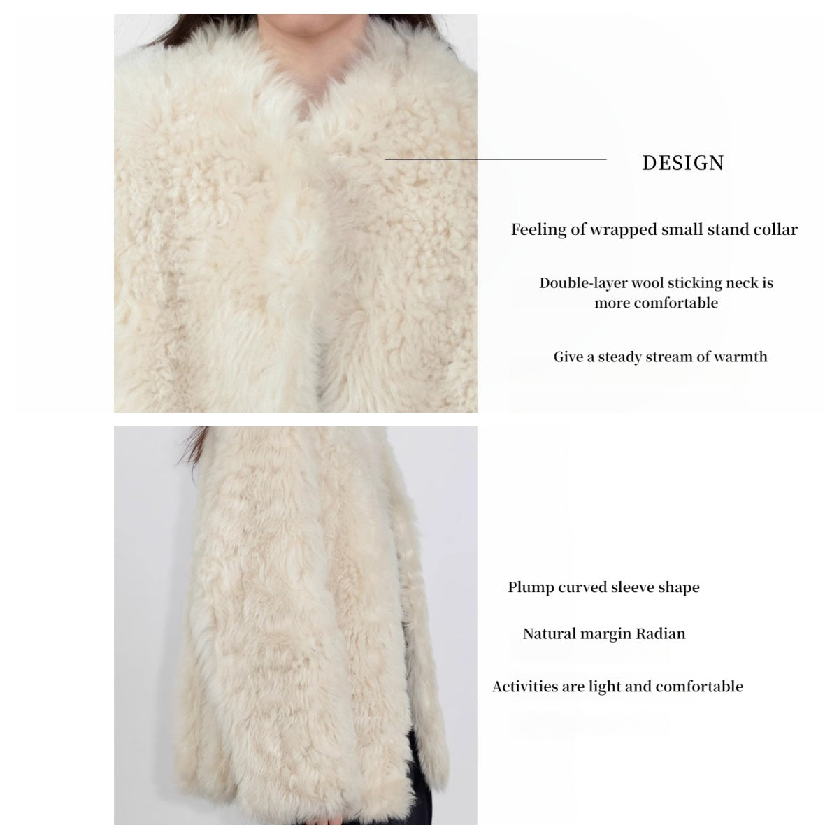 Sea of Love Accompaniment Casual Stand-Up Collar Tuscan Sheepskin PremiumStyle Co.,Limited