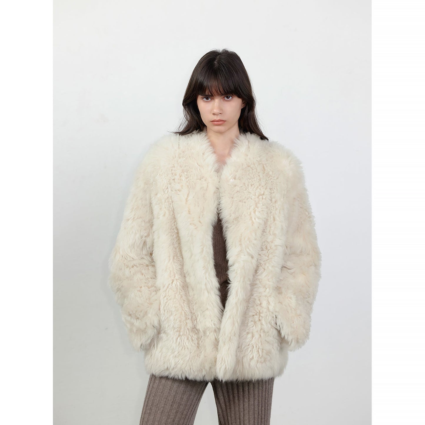 Sea of Love Accompaniment Casual Stand-Up Collar Tuscan Sheepskin PremiumStyle Co.,Limited