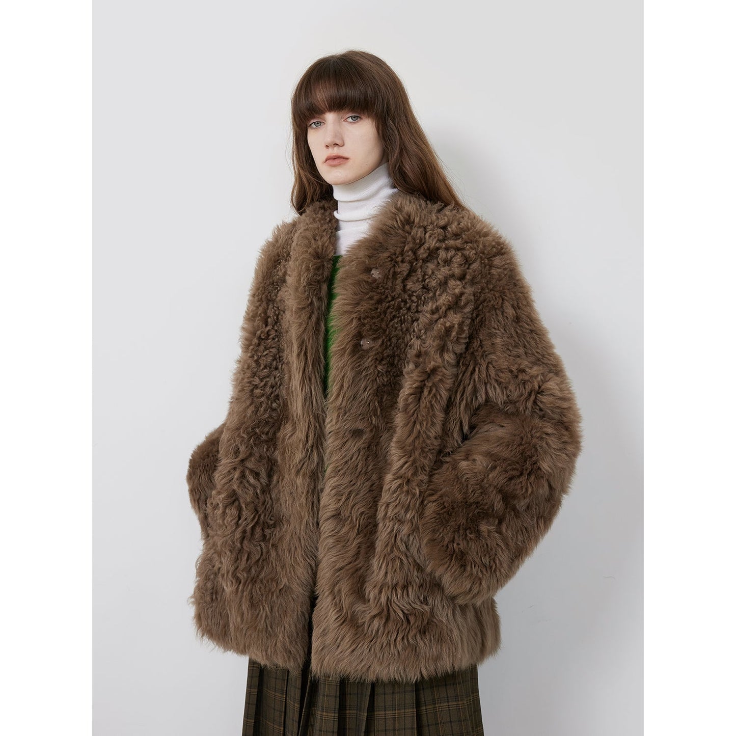 Sea of Love Accompaniment Casual Stand-Up Collar Tuscan Sheepskin PremiumStyle Co.,Limited