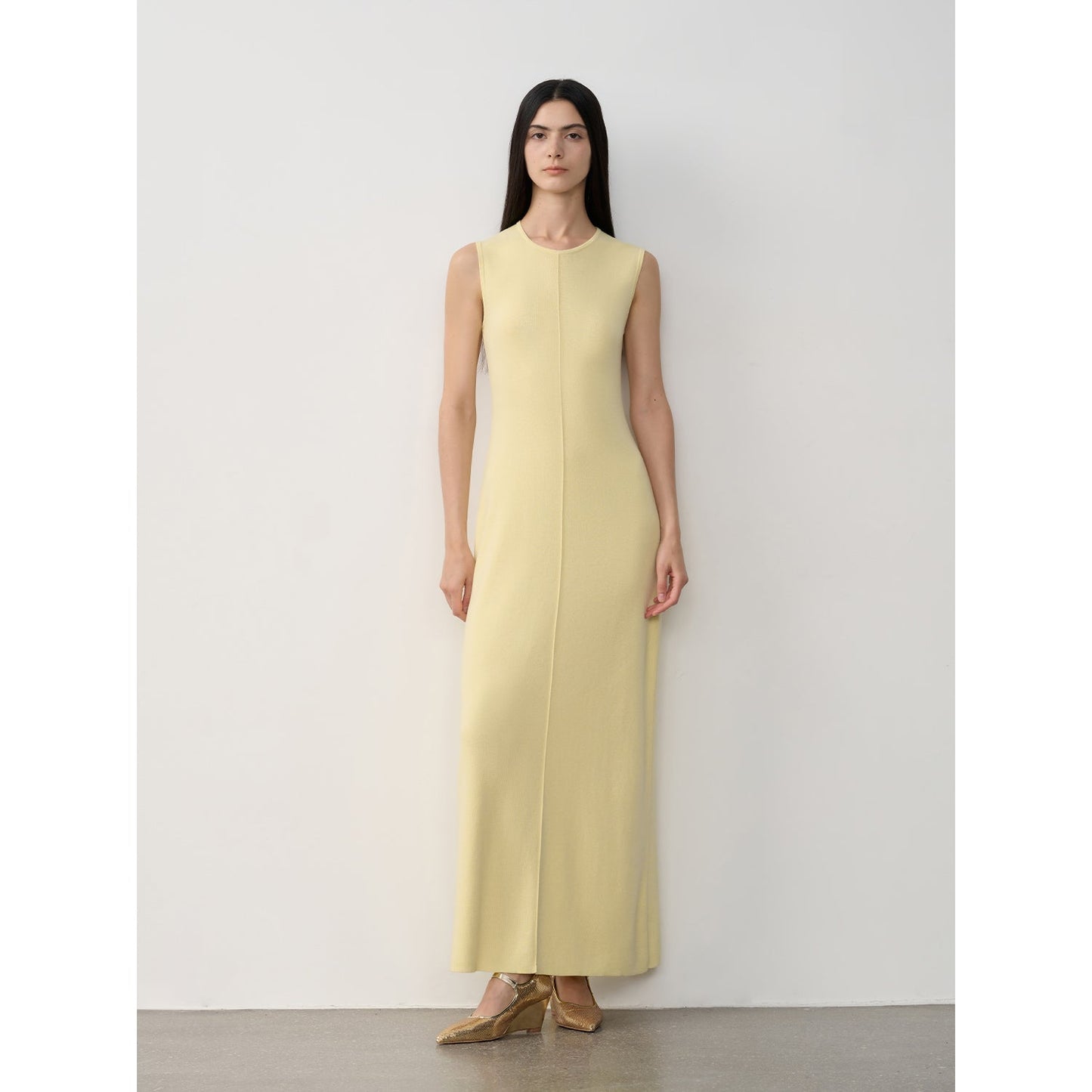 "Island Letters" Limited Edition Baslan Merino Wool Extra Long Sleeveless Lazy Knit Dress Fireladyfur Clothing