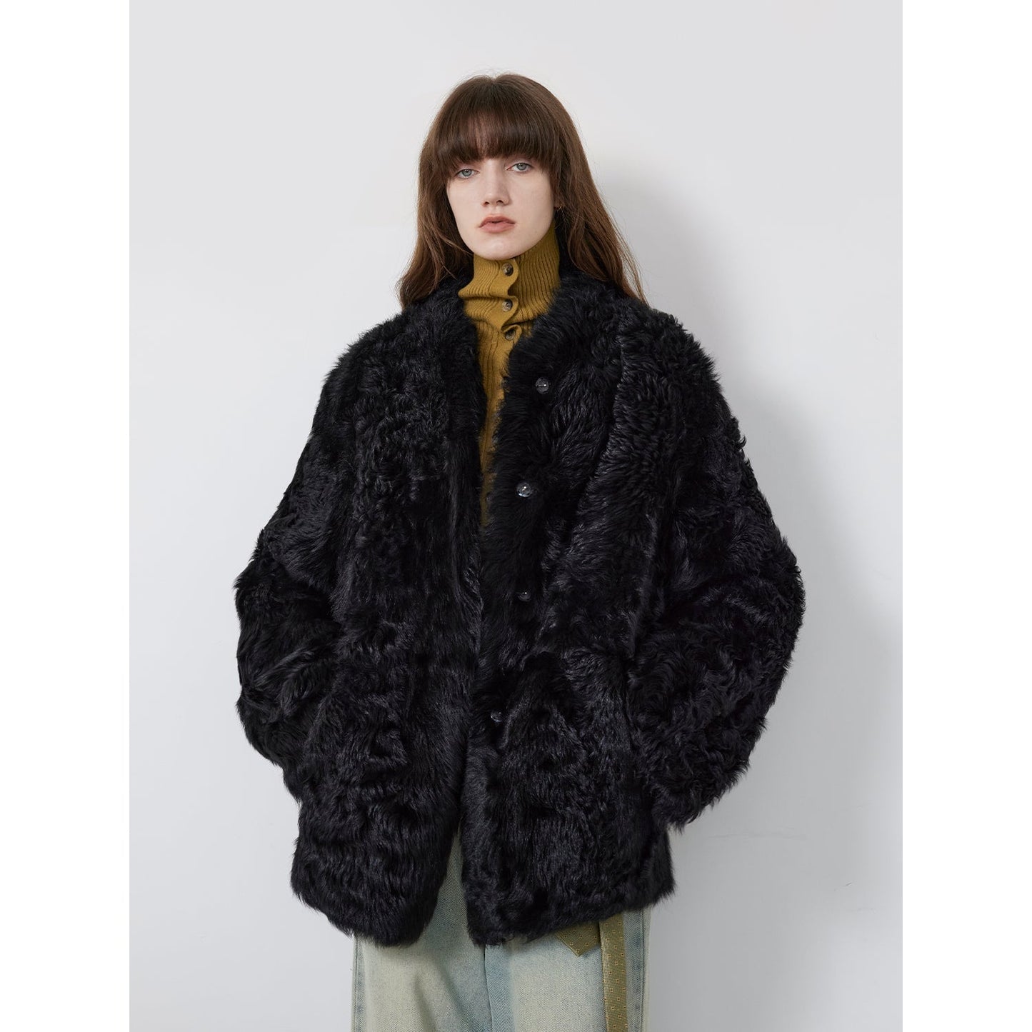 Sea of Love Accompaniment Casual Stand-Up Collar Tuscan Sheepskin PremiumStyle Co.,Limited