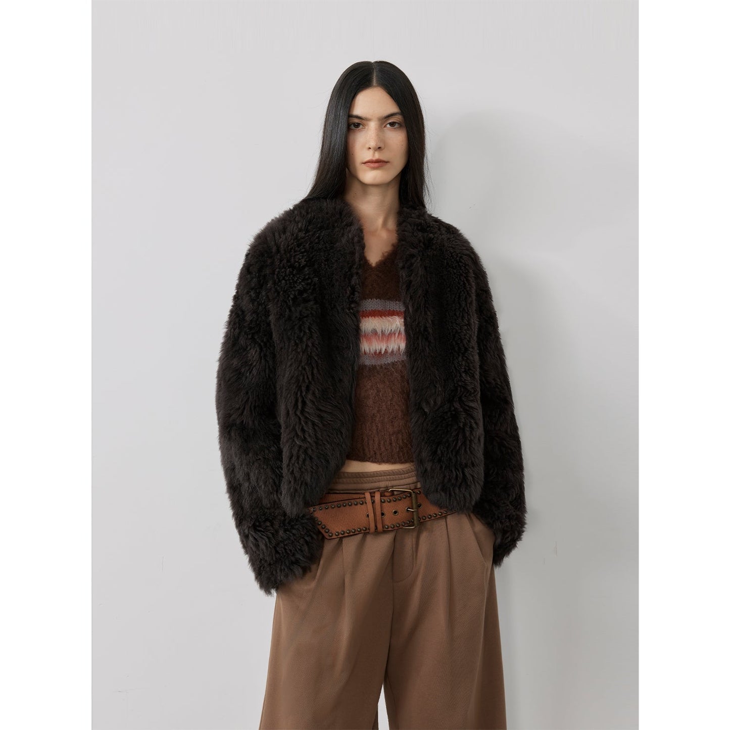 Sea of Love Accompaniment Casual Stand-Up Collar Tuscan Sheepskin PremiumStyle Co.,Limited