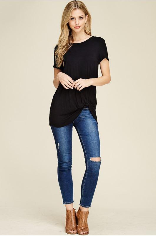Short Sleeve Knot Tunic Riah Fashion