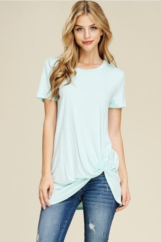 Short Sleeve Knot Tunic Riah Fashion