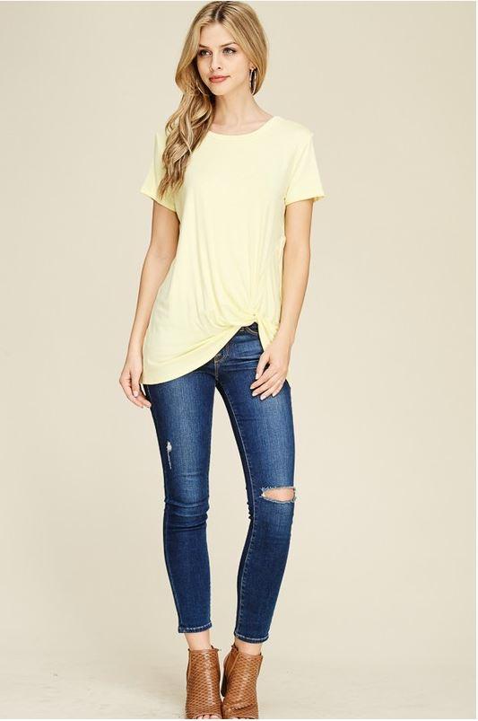 Short Sleeve Knot Tunic Riah Fashion