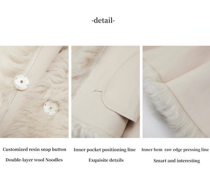 Sea of Love Accompaniment Casual Stand-Up Collar Tuscan Sheepskin PremiumStyle Co.,Limited