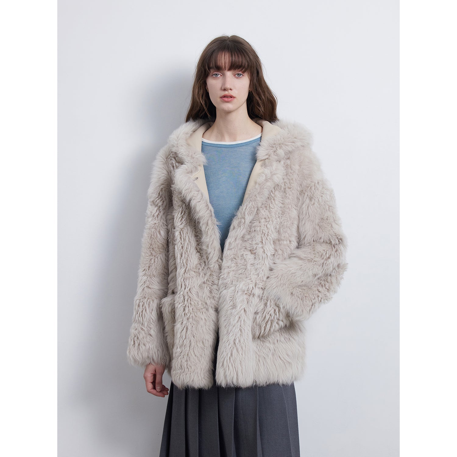 Clouds of Smoke Become Rain Imported Tuscan Hooded Sheepskin PremiumStyle Co.,Limited